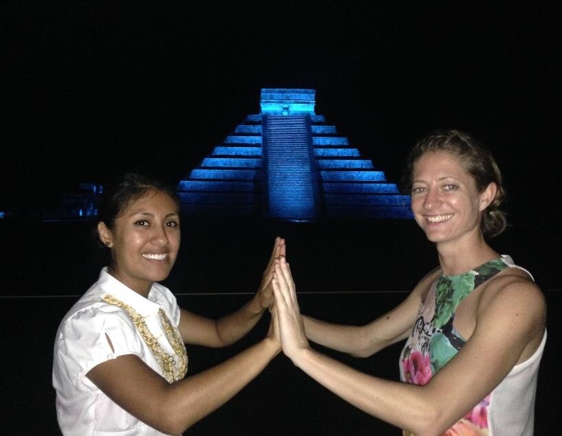  - Zapotec and Argentinian youth connect in Chichen Itza, Yucatan, Mexico. (Photo Credit: Sandy Hernández Aquino, Yakanal)